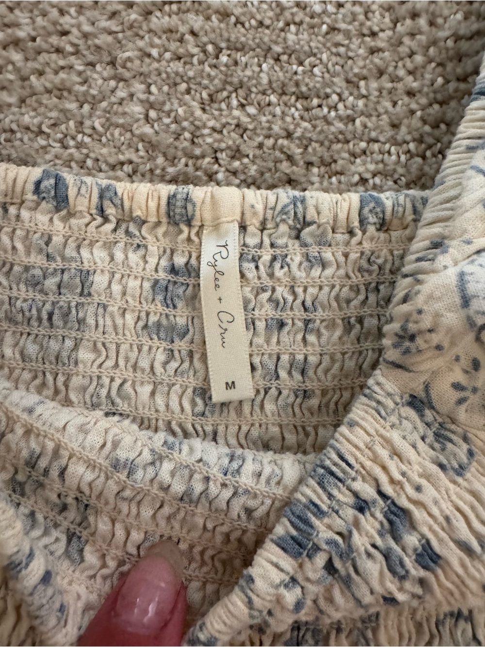 Rylee + Cru Francesca tile dress M linen blend beachy Mediterranean maxi - Picture 6 of 13
